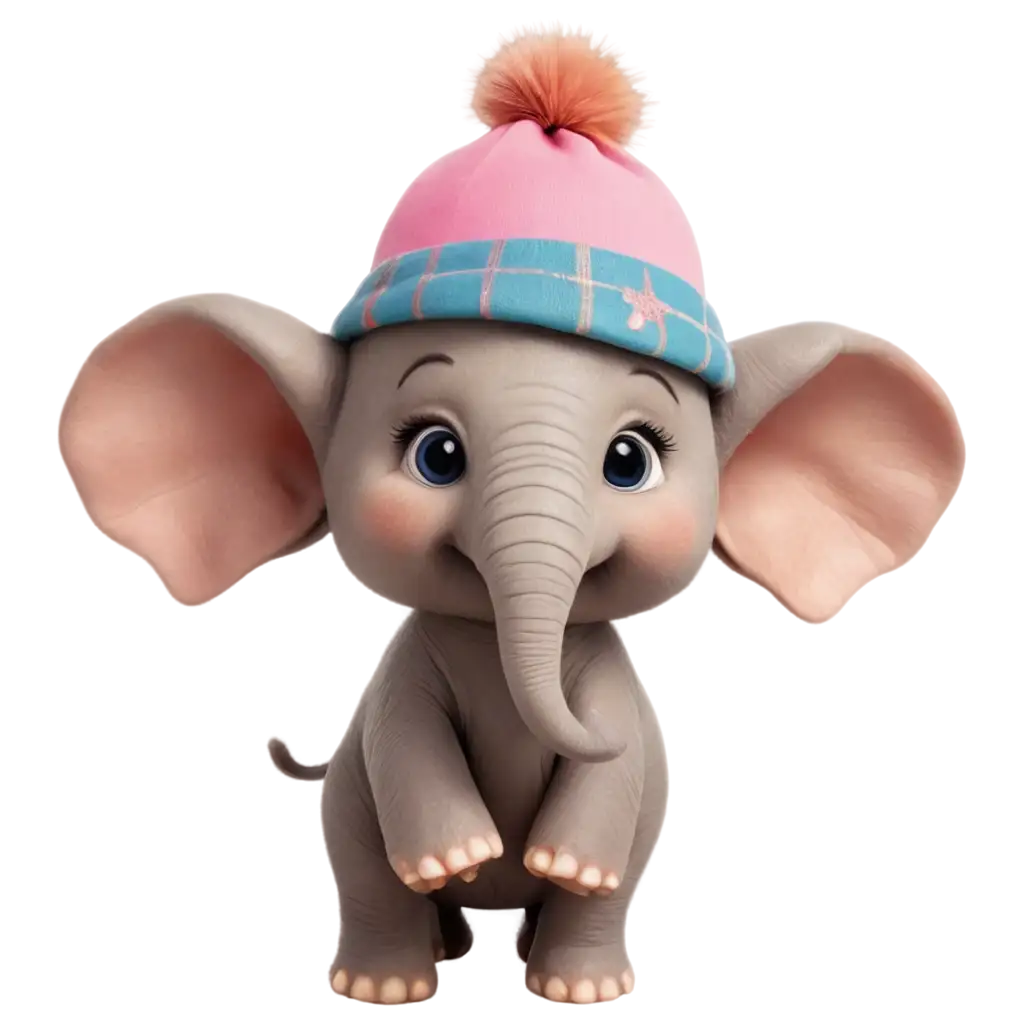 Adorable-Small-Elephant-with-Cute-Hat-HighQuality-PNG-Image-for-Creative-Use