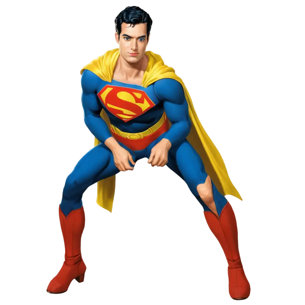 Superman-in-Yellow-Outfit-PNG-Image-Heroic-Pose-and-Vibrant-Colors