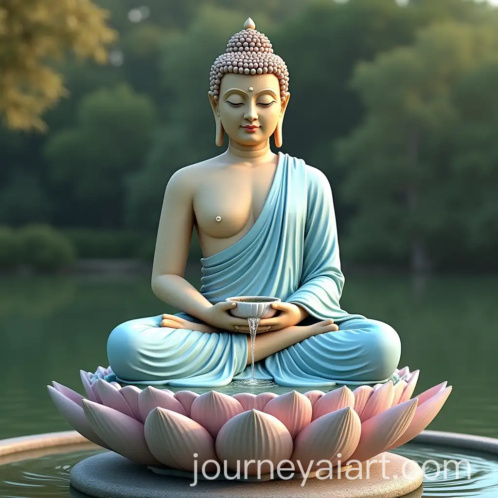 Majestic-Buddha-Fountain-Surrounded-by-Tranquil-Lotus