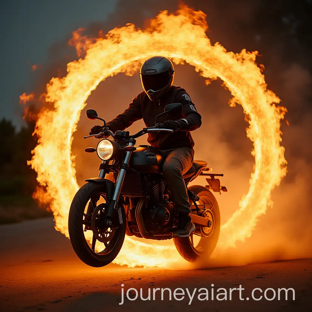 Man-Jumping-Through-a-Burning-Hoop-on-a-Motorcycle-with-a-Thermomix-Head