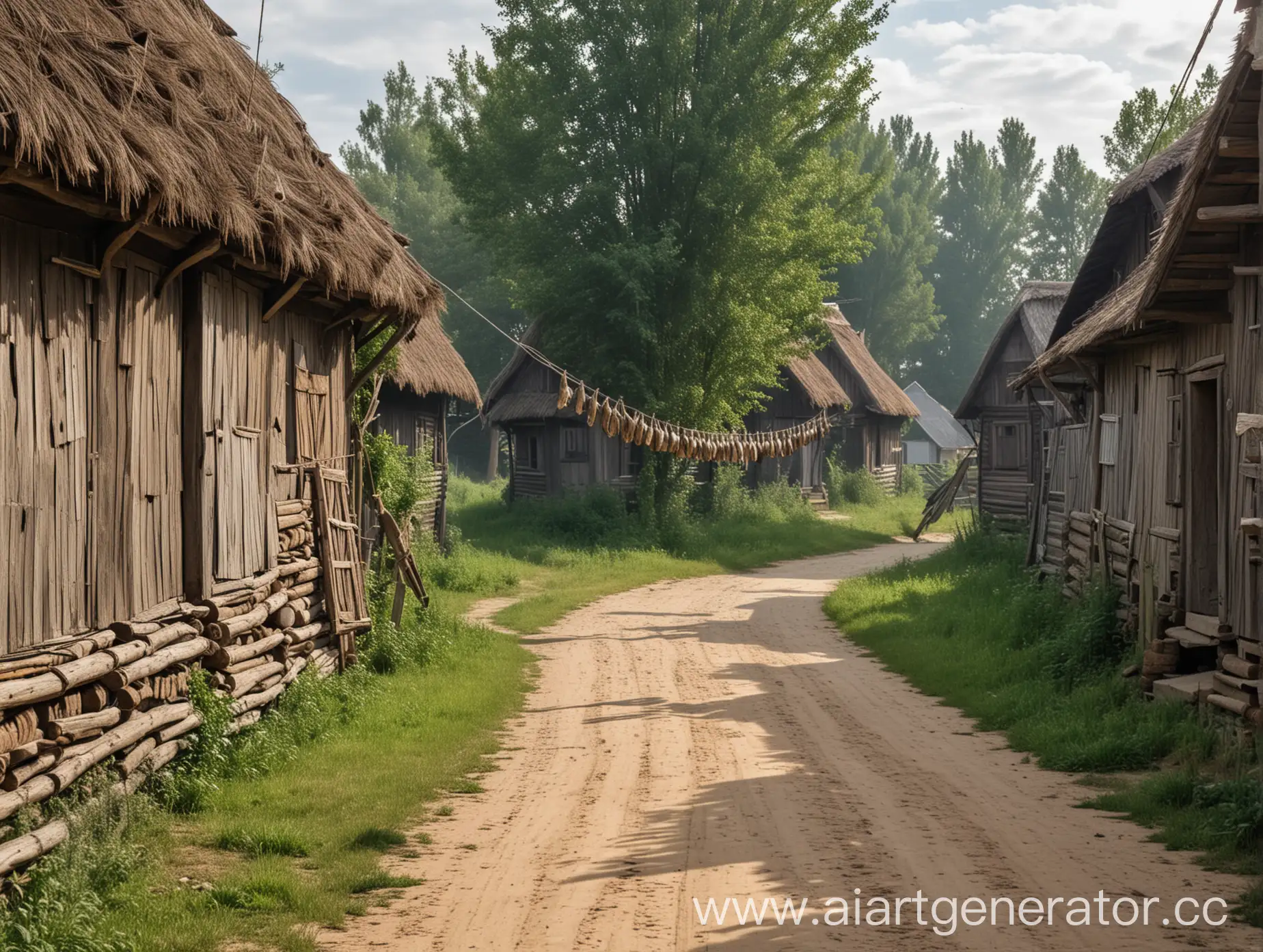 17th-Century-Belarusian-Village-Scene-with-Hanging-Wooden-Herring