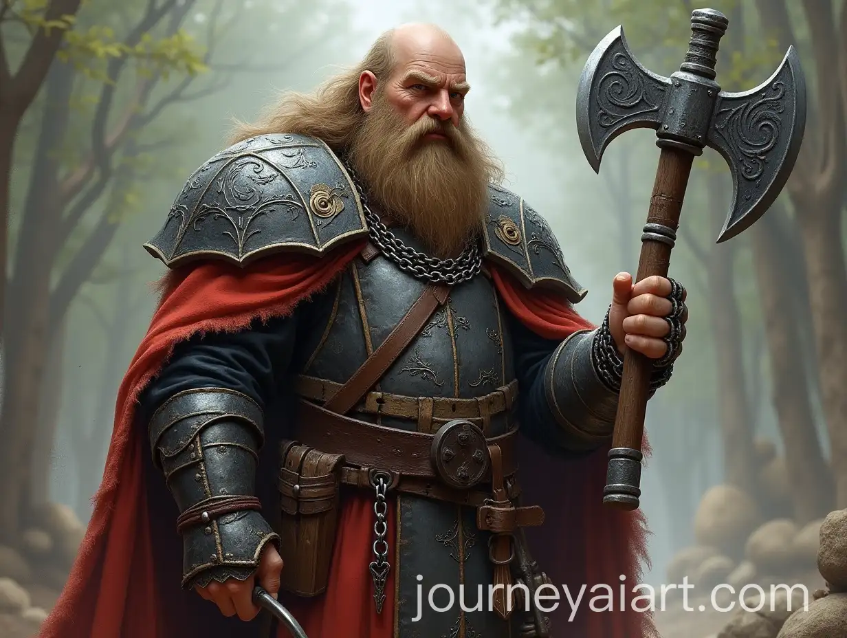 Hill-Dwarf-Priest-in-Chainmail-with-Battle-Hammer-and-Axe