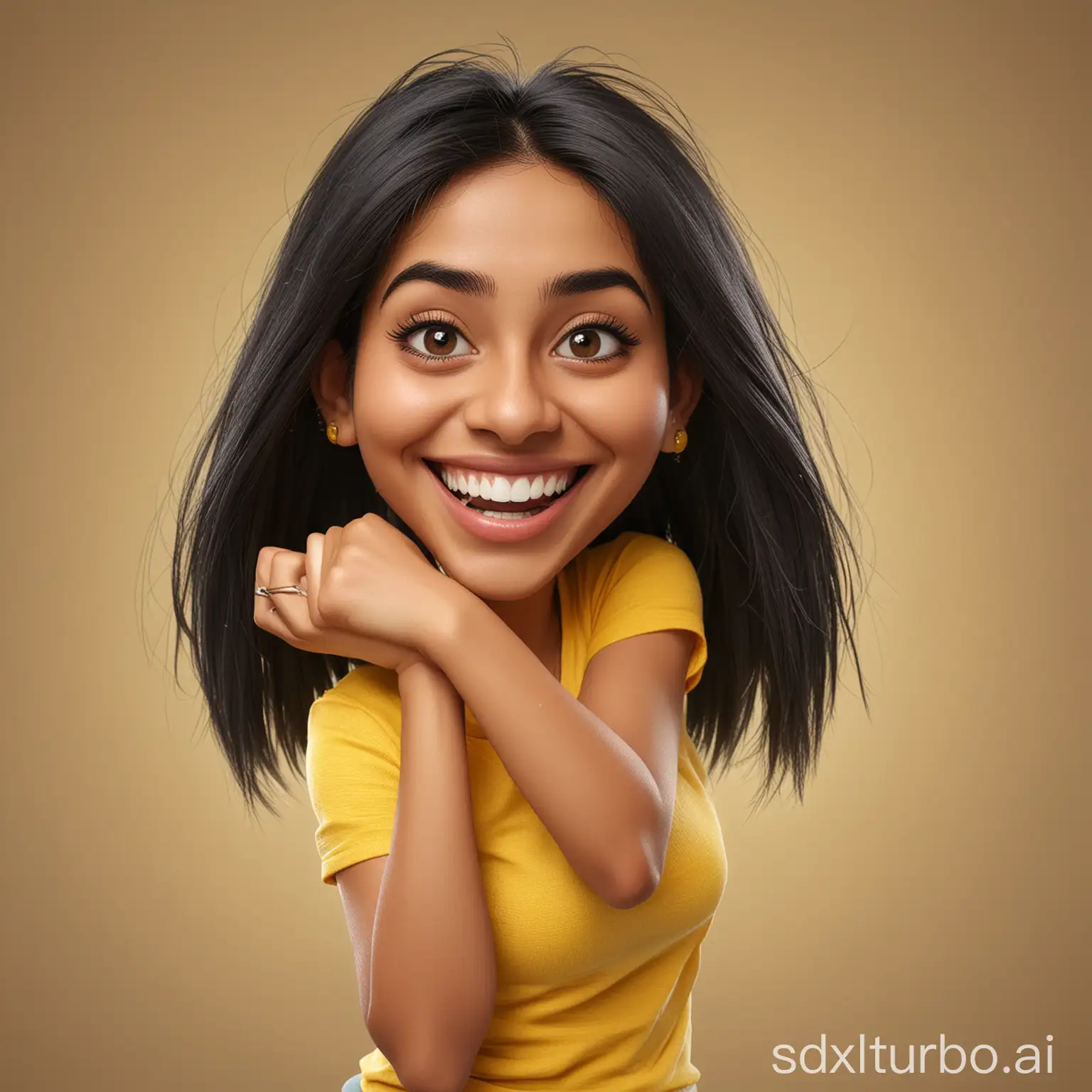 Cheerful-Young-Indian-Woman-with-Broad-Smile-and-Blurred-Background