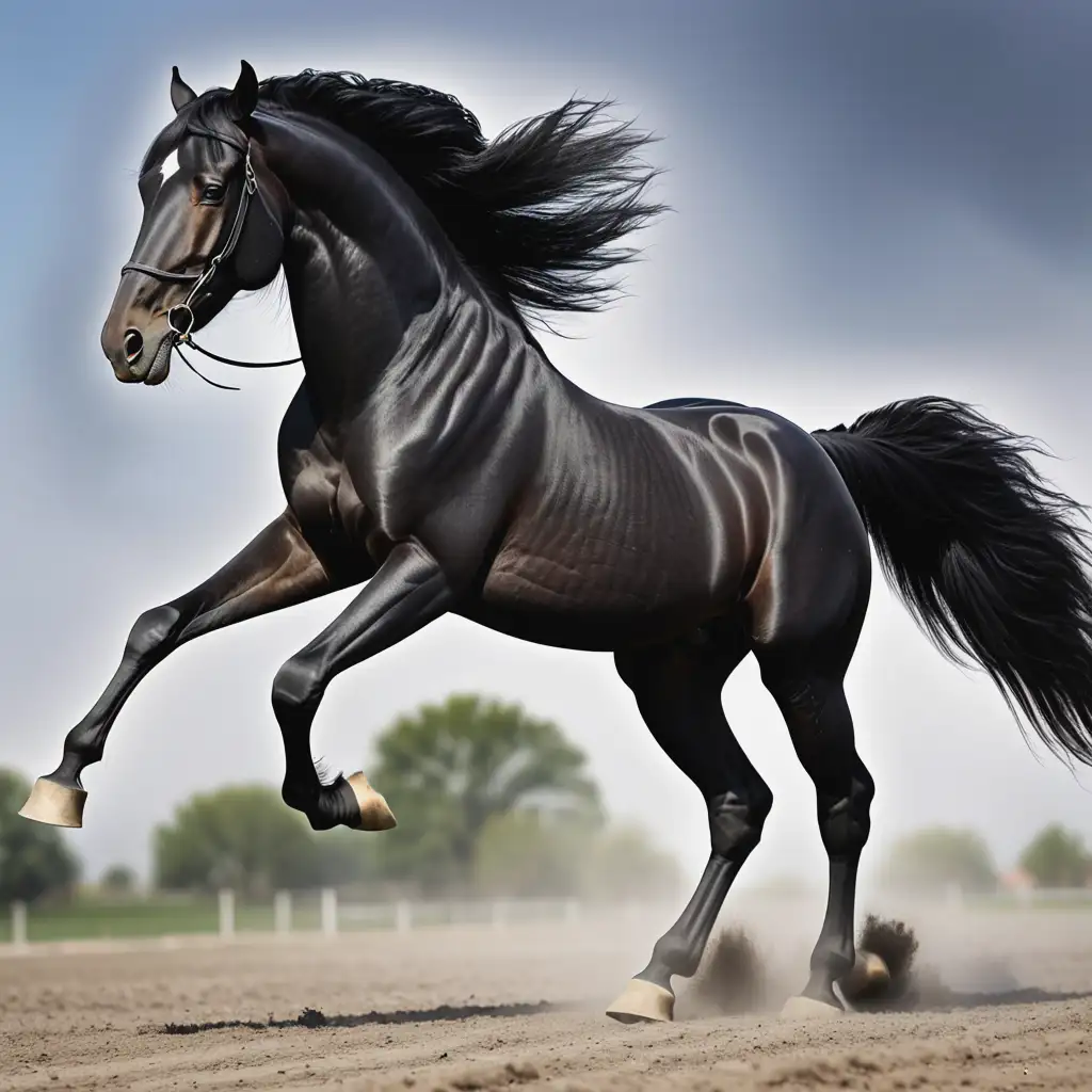 Powerful-Black-Horse-Rearing-Up