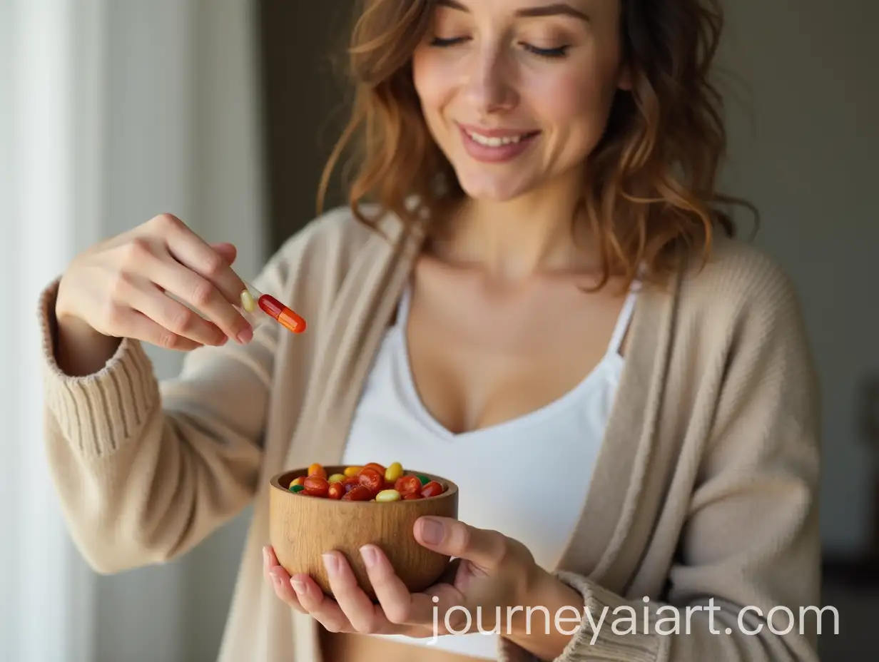 Woman-Taking-Dietary-Supplements-in-the-Morning