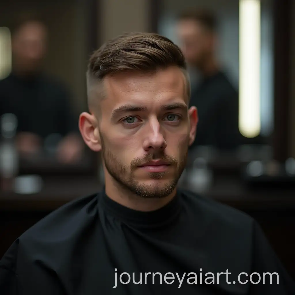 Polish-Client-Showcasing-Fresh-Haircut-in-Barbers-Chair