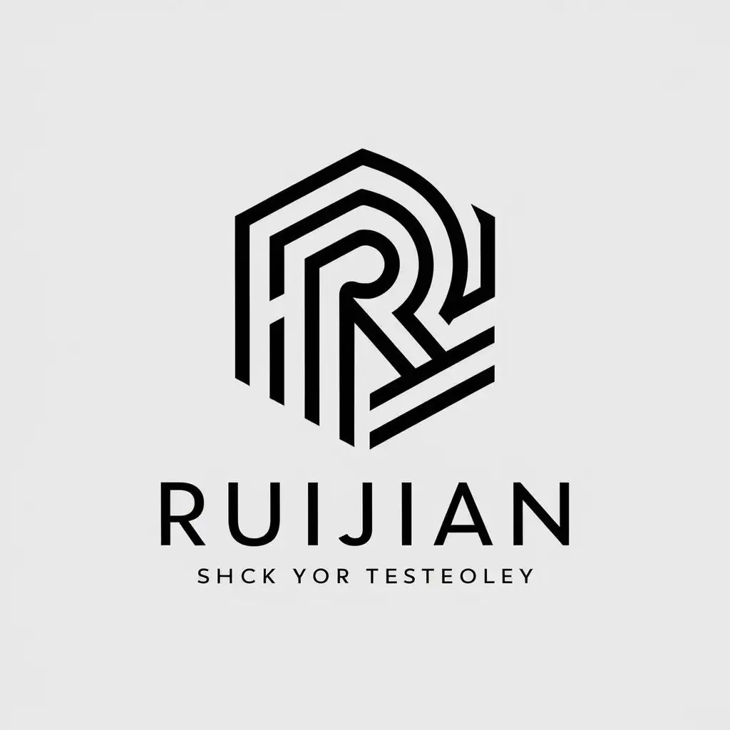 a vector logo design,with the text "Ruijian", main symbol:technology,Moderate,be used in Internet industry,clear background