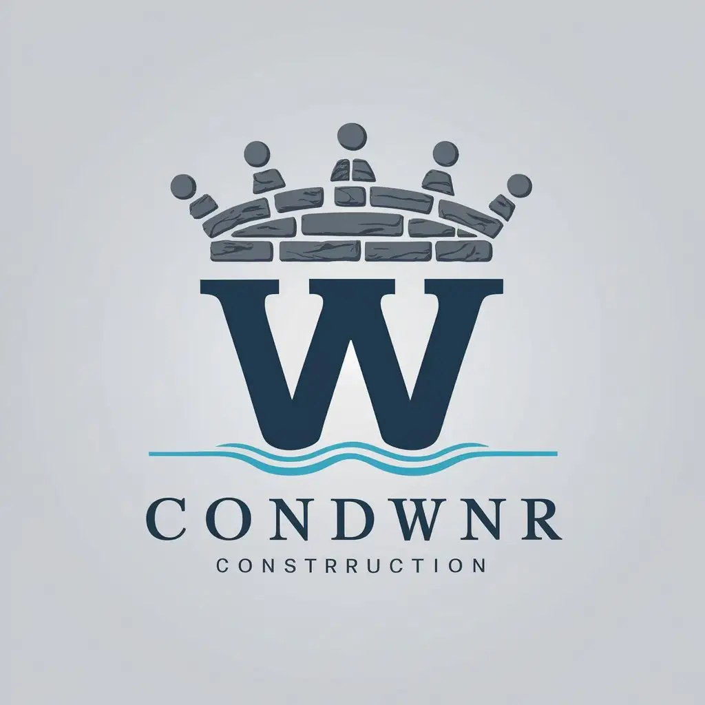 LOGO-Design-for-W-Letter-W-with-Water-and-Stone-Elements-CrownLike-Feel