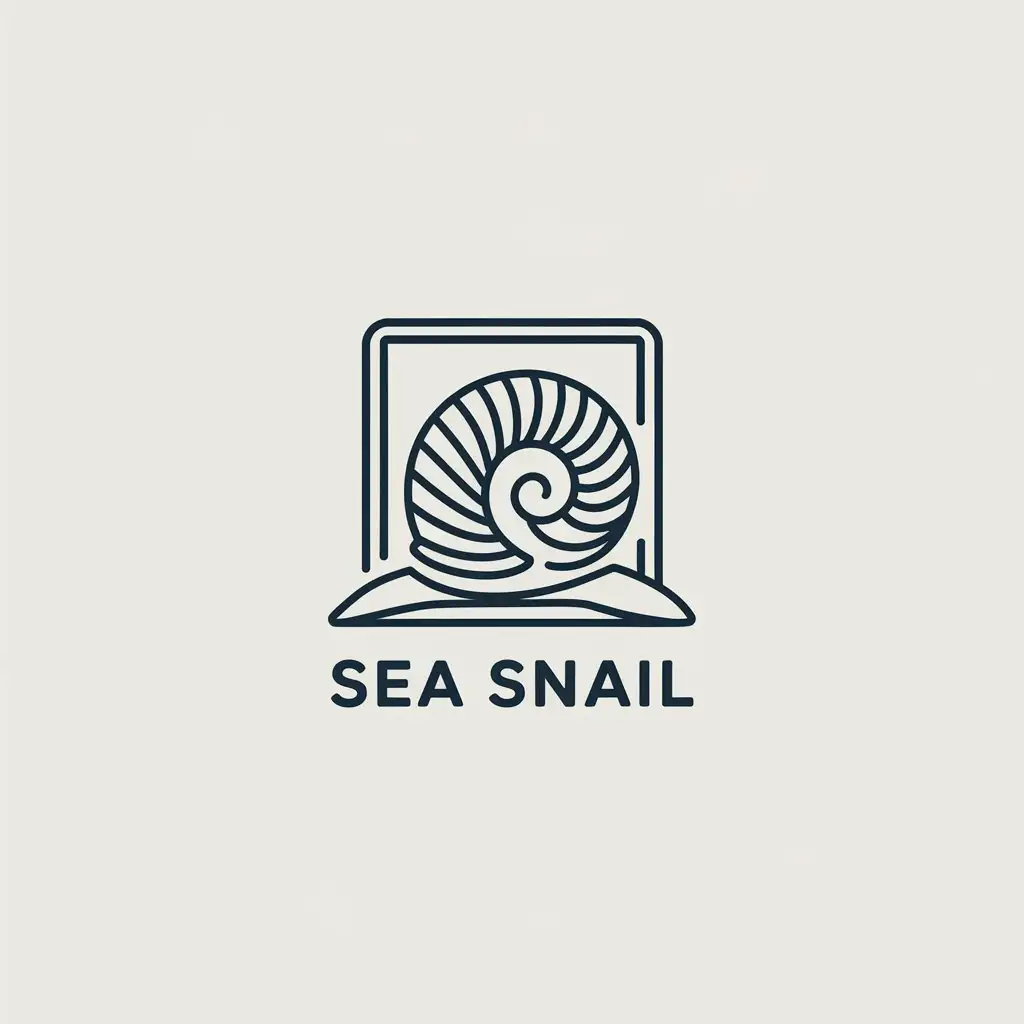 a vector logo design,with the text "sea snail", main symbol:snail rectangle transparent background image,Minimalistic,clear background