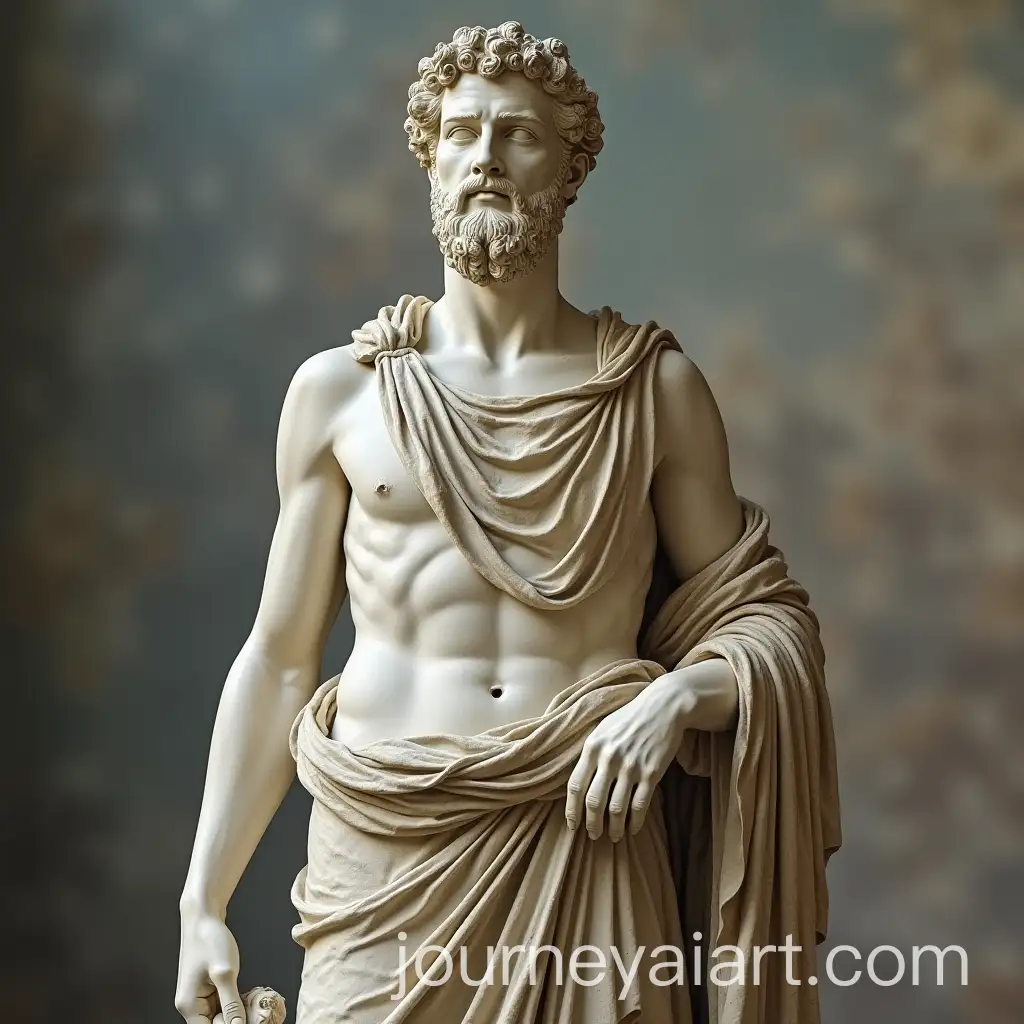 Realistic-Greek-Statue-of-Athens-with-Artistic-Blurred-Background
