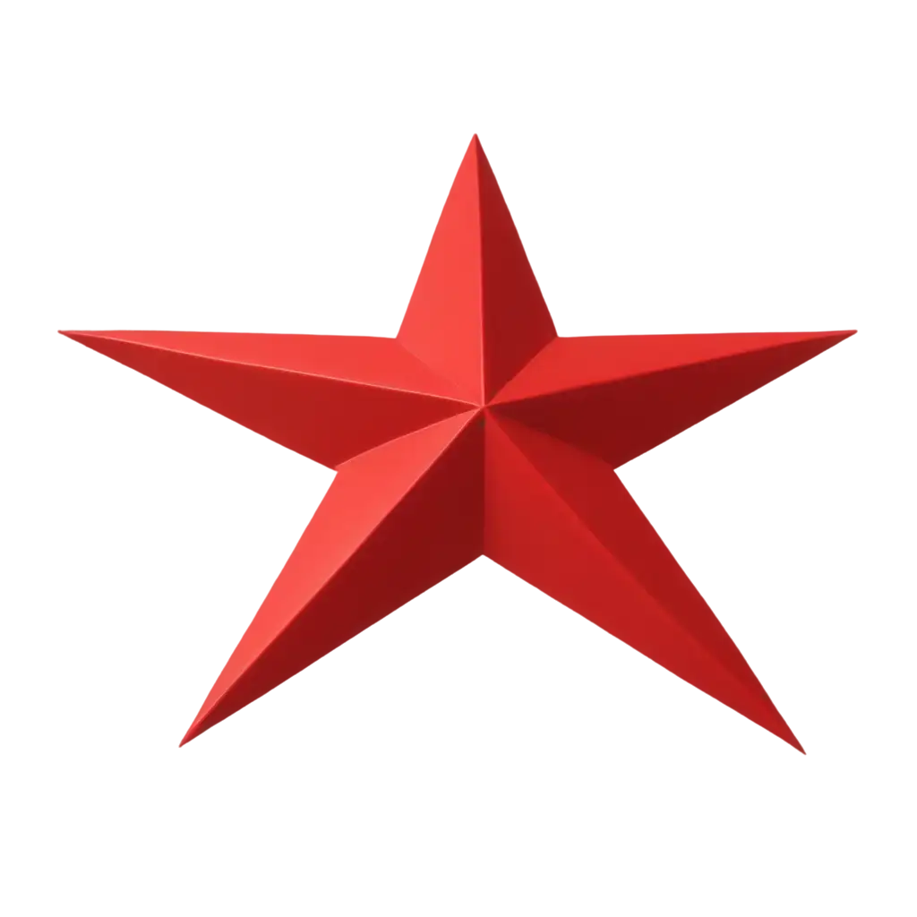 Volumetric-FivePointed-Star-Red-Banner-PNG-Image-for-HighQuality-Designs