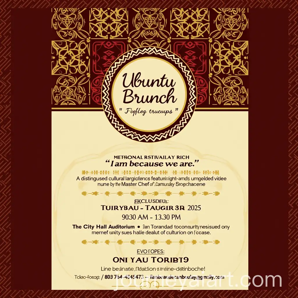Luxurious-Ubuntu-Brunch-Flyer-for-Flambeau-de-Canboulay-Festival-Featuring-AfricanInspired-Cuisine-and-Fashion-Showcase
