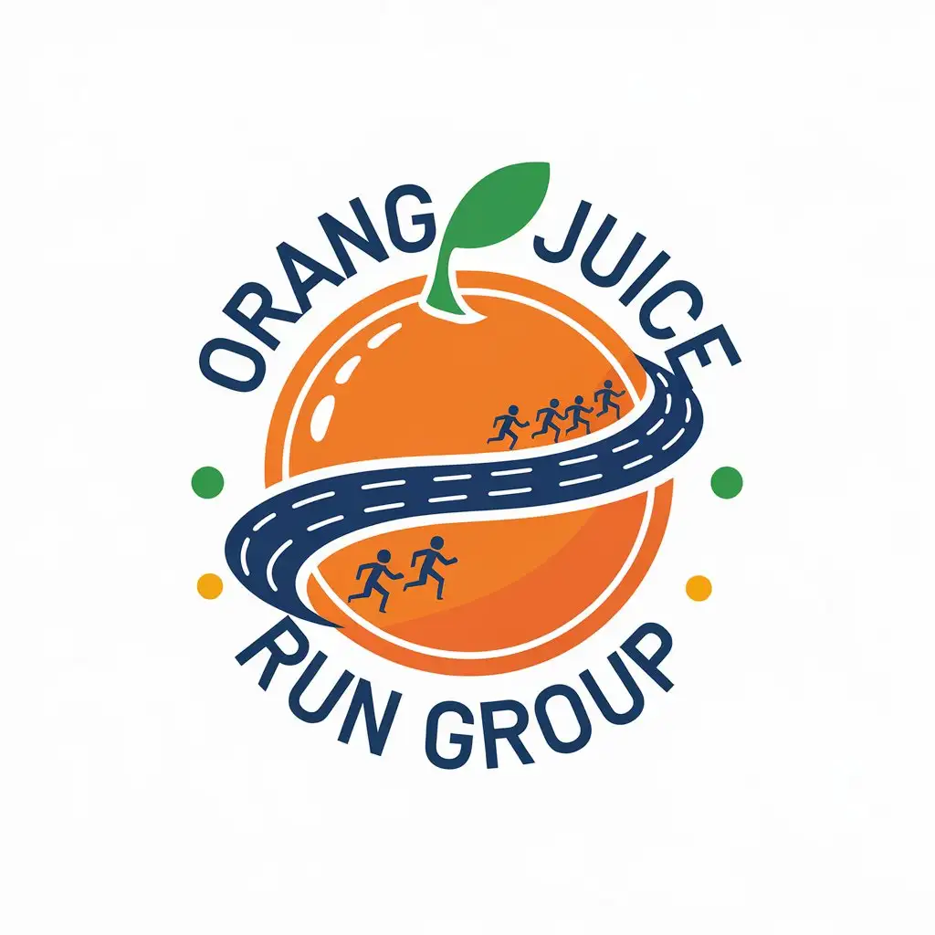 LOGO-Design-for-Orange-Juice-Run-Group-Orange-Blue-Running-Track-and-Active-People-Theme