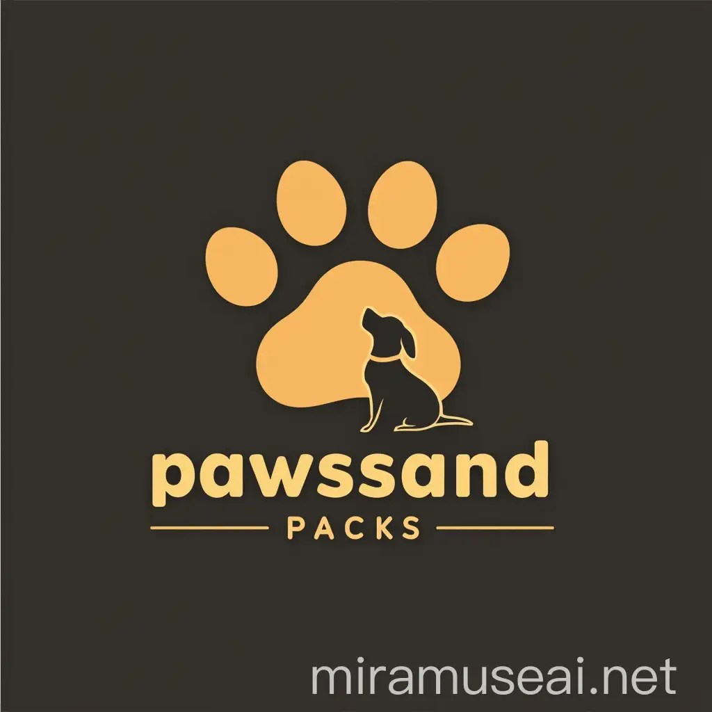 Pet Category Logo Design Featuring Paws and Packs