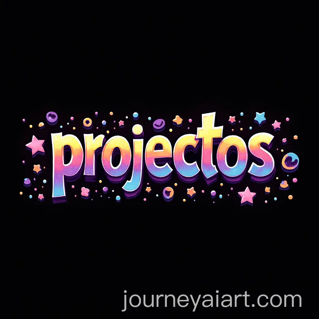 Vivid-3D-Graffiti-with-the-Word-Proyectos-on-Black-Background