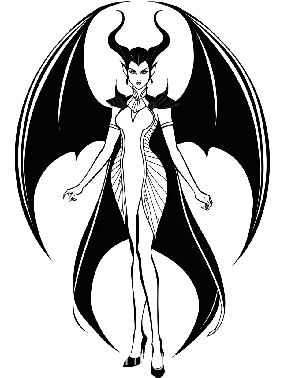 Morrigan-from-Dragon-Age-in-Bodycon-Dress-and-Heels-Coloring-Page