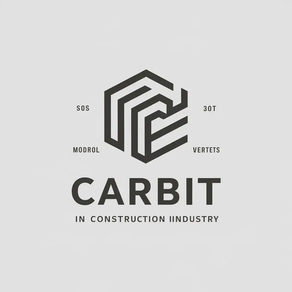 LOGO Design for CARBIT Modern Construction Industry Symbol on Clear Background