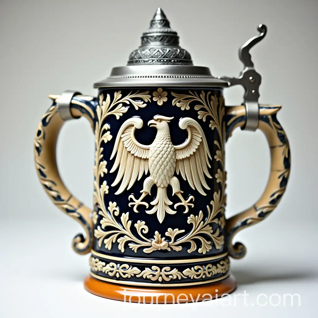 Highly-Detailed-German-Beer-Stein-with-Coat-of-Arms-and-Eagle-Emblem