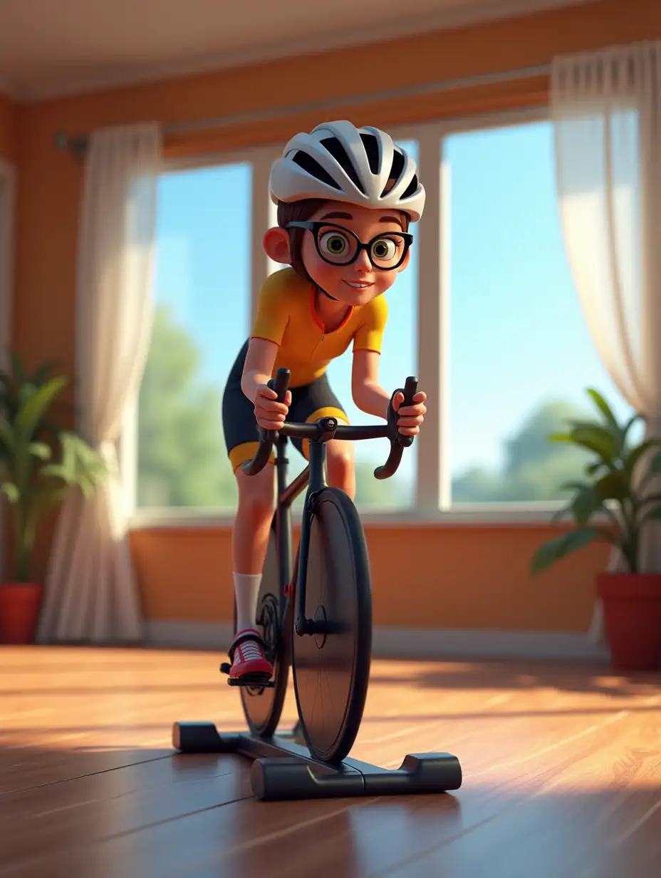 3D-Animated-Pixar-Style-Movie-Poster-Featuring-Cyclist-on-Indoor-Trainer