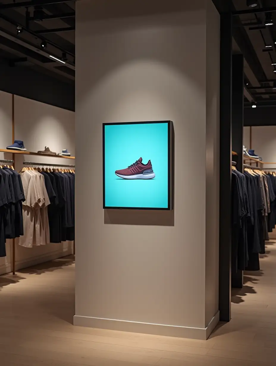 Small-Digital-Screen-Displaying-Sneakers-in-a-Bright-Fashion-Retail-Store