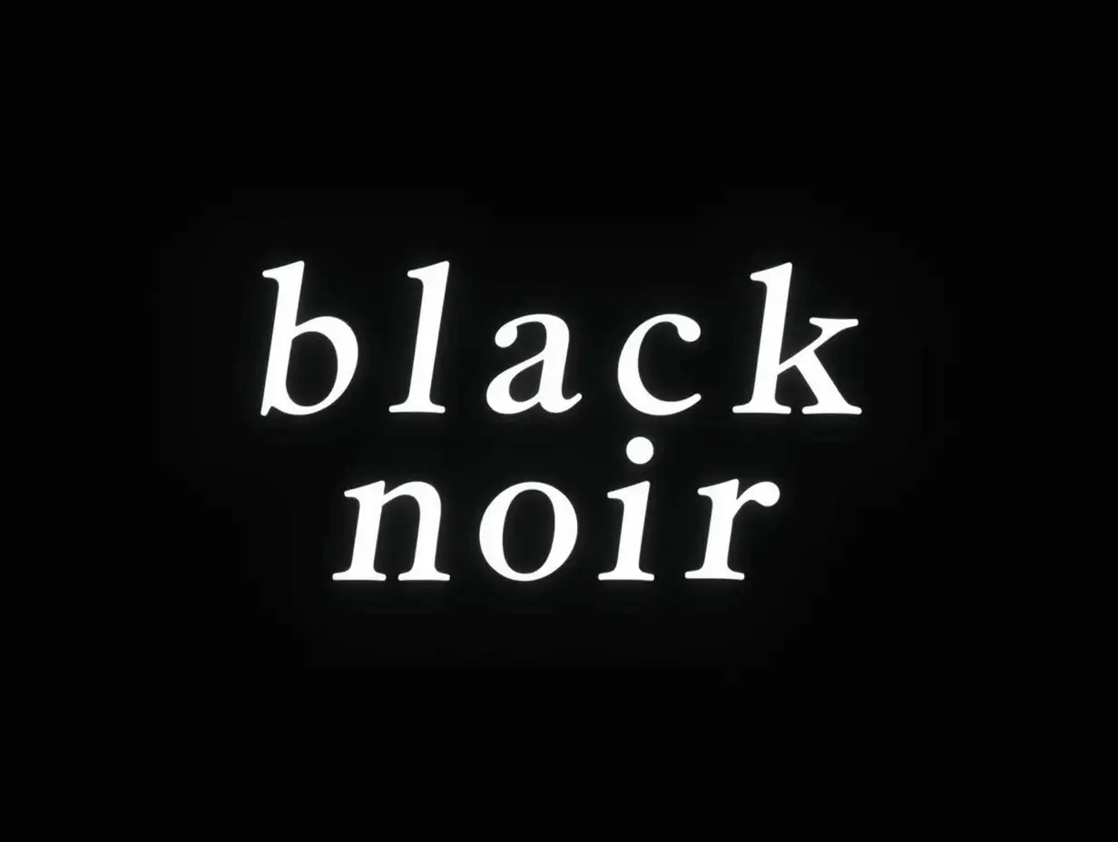 A designer logo for a movie theater that says “black noir”, white color, creative, beautiful, masterpiece, transparent background, maximalistic, white letters, digital art