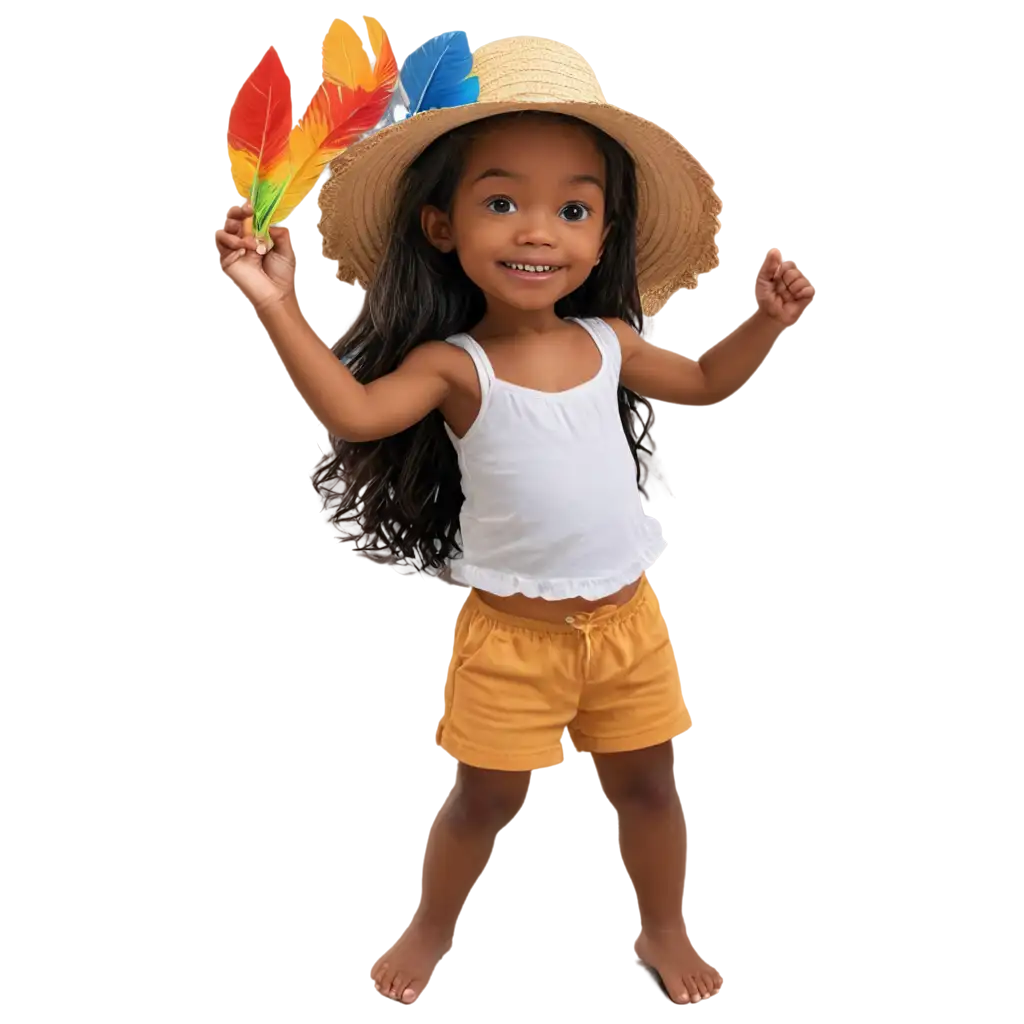 Cartoon-Style-PNG-Image-of-a-Child-Wearing-a-Typical-Panamanian-Hat-Waving