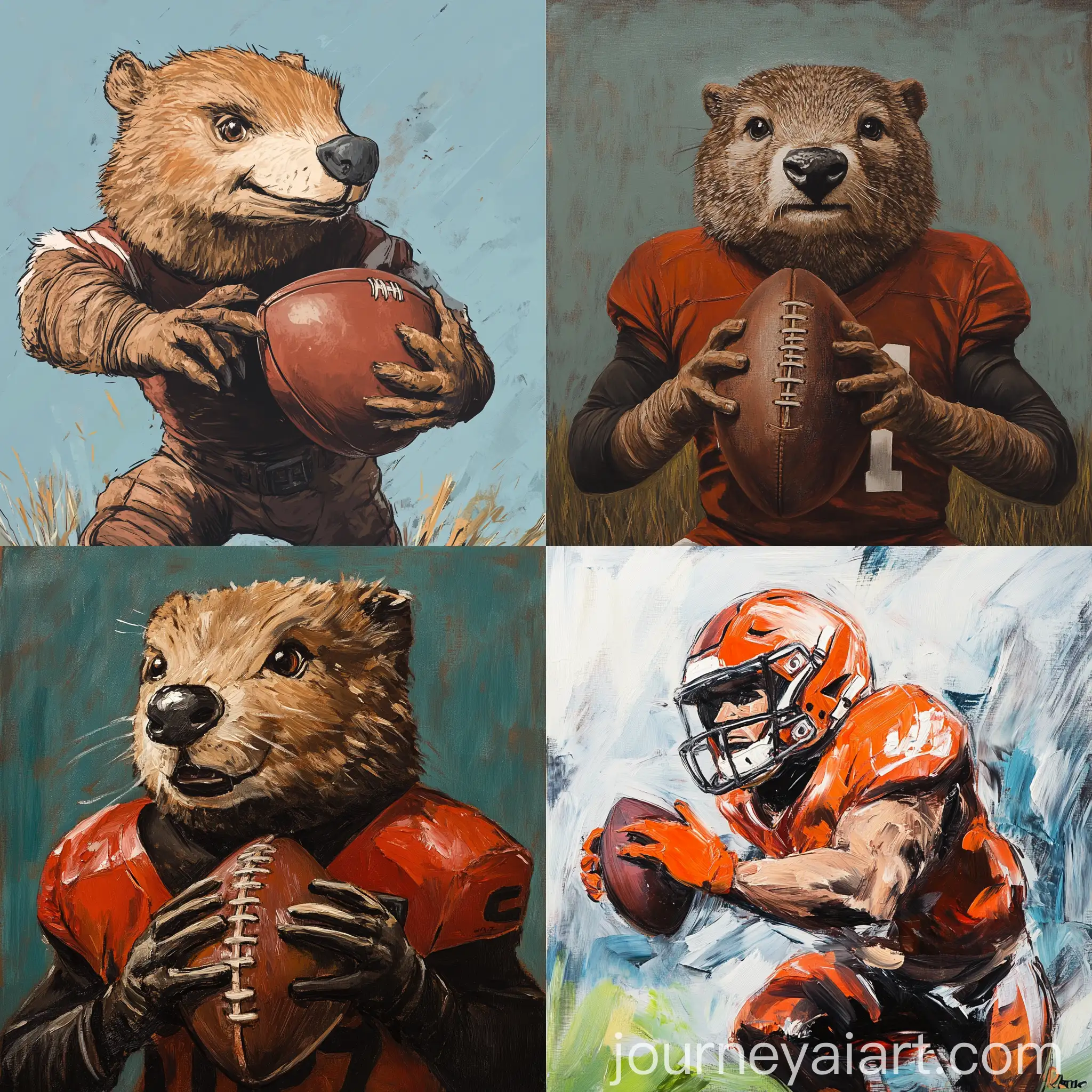 Beaver-Quarterback-in-Action-AI-Art