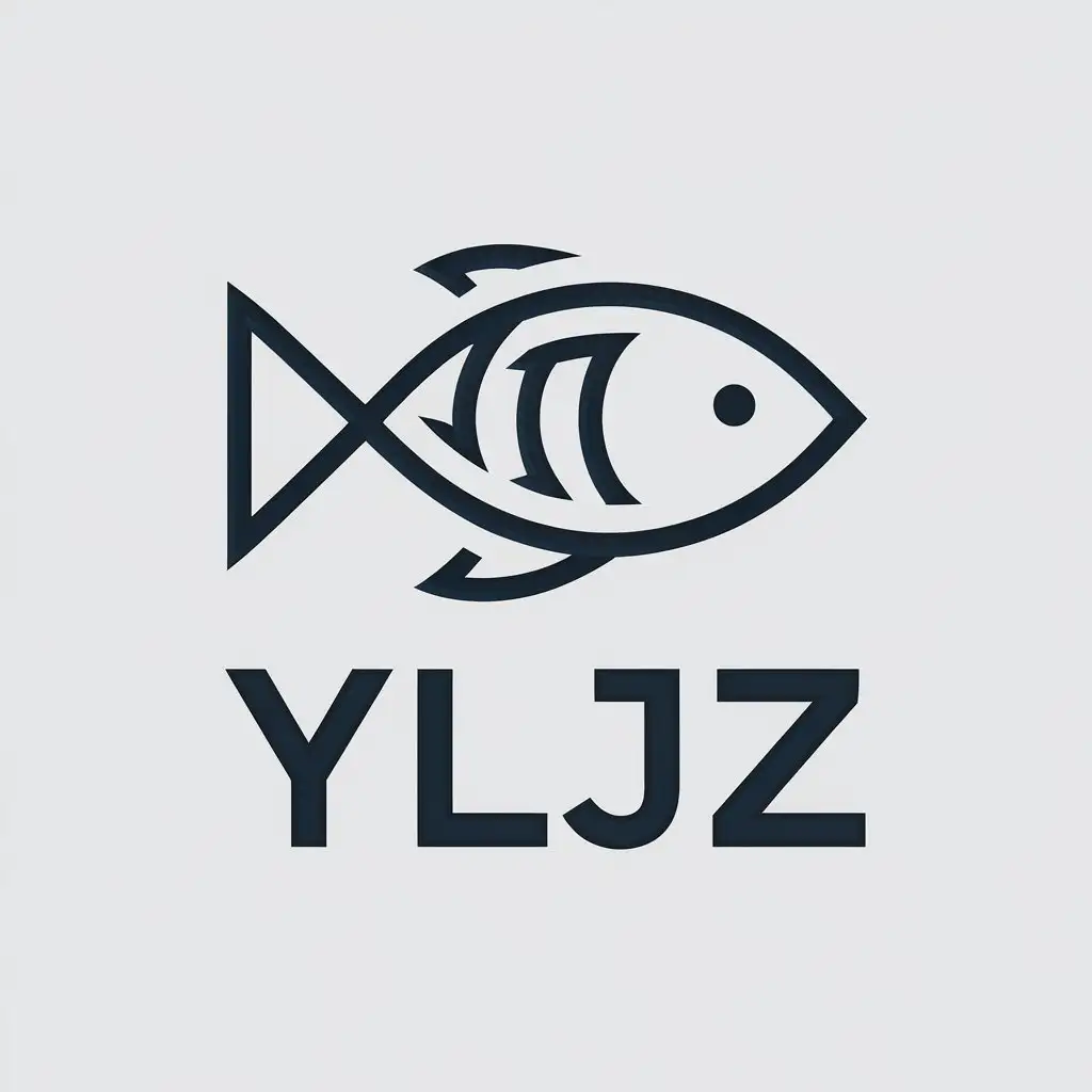 a vector logo design,with the text "yljz", main symbol:fish,Minimalistic,clear background