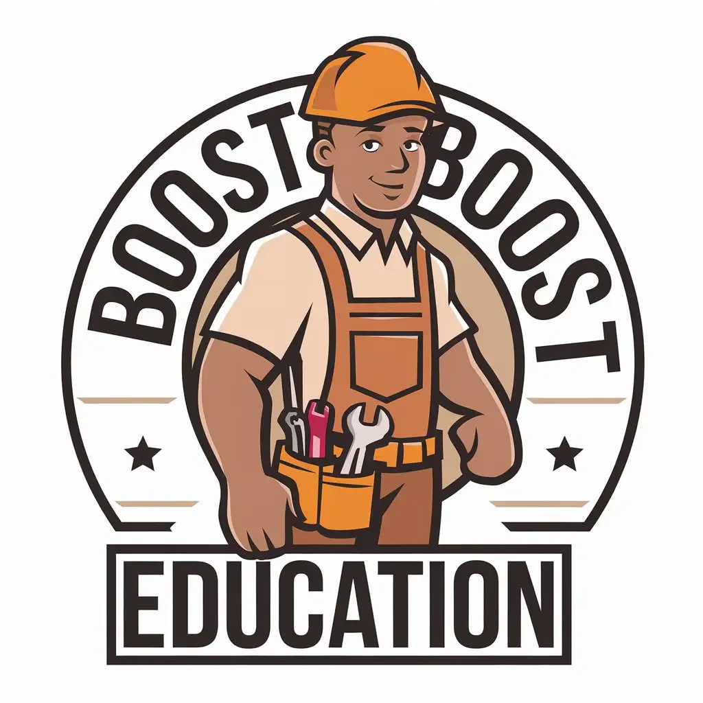 LOGO Design for Boost Boost Education Light Brown Skinned Handyman in Education Industry