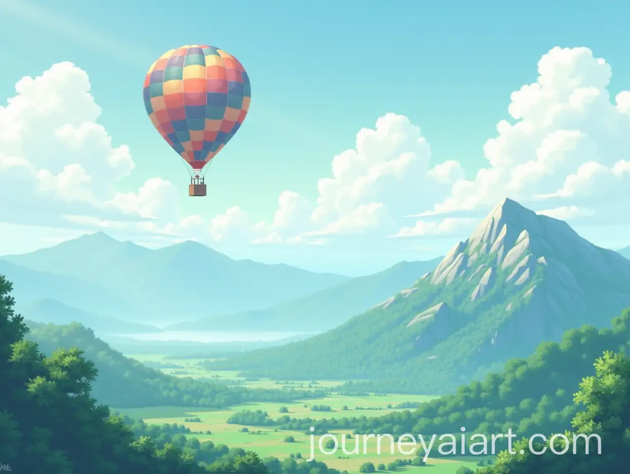 Tranquil-Hot-Air-Balloon-and-Mountain-Landscape-in-Anime-Style