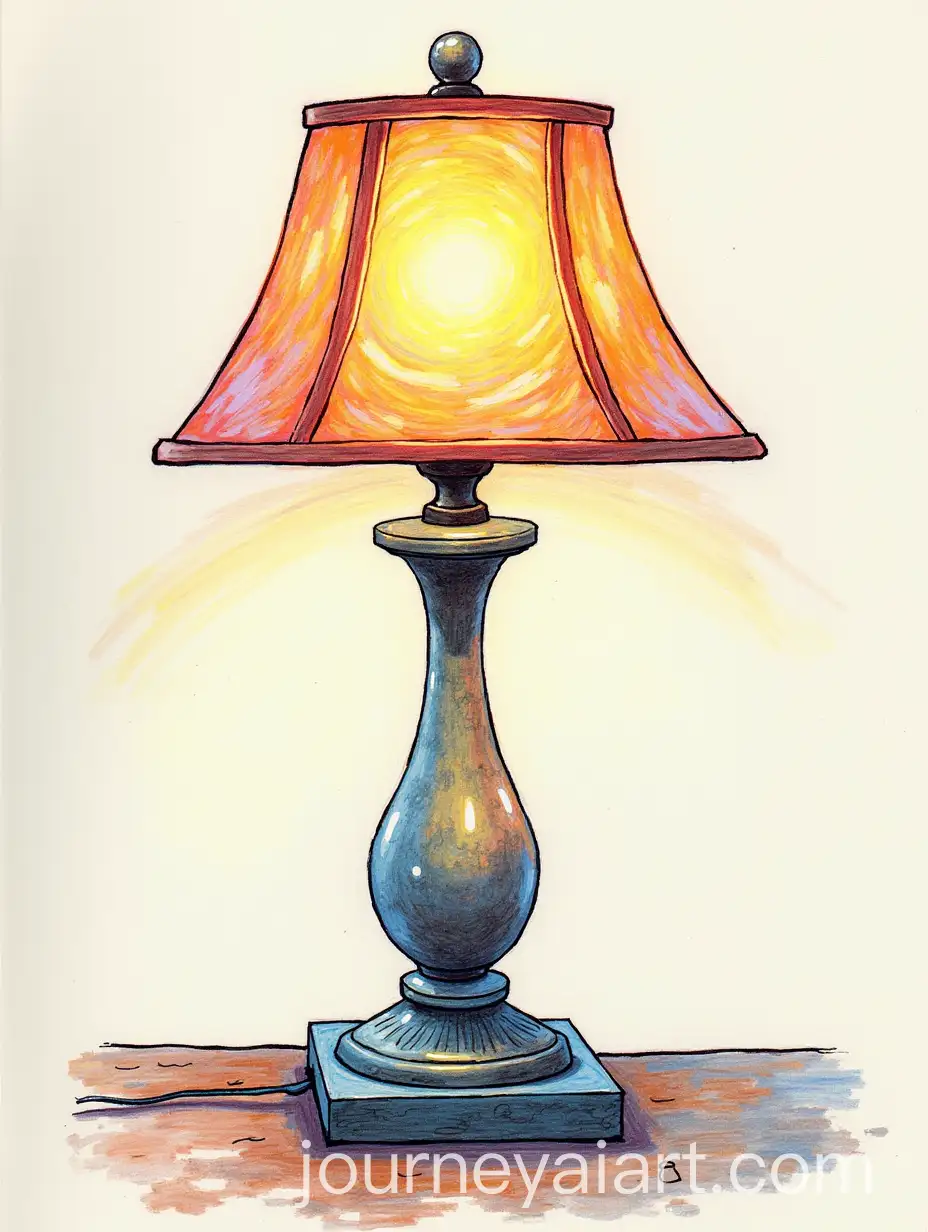 Simple-Lamp-on-Table-Color-Book-Image-for-Easy-Coloring