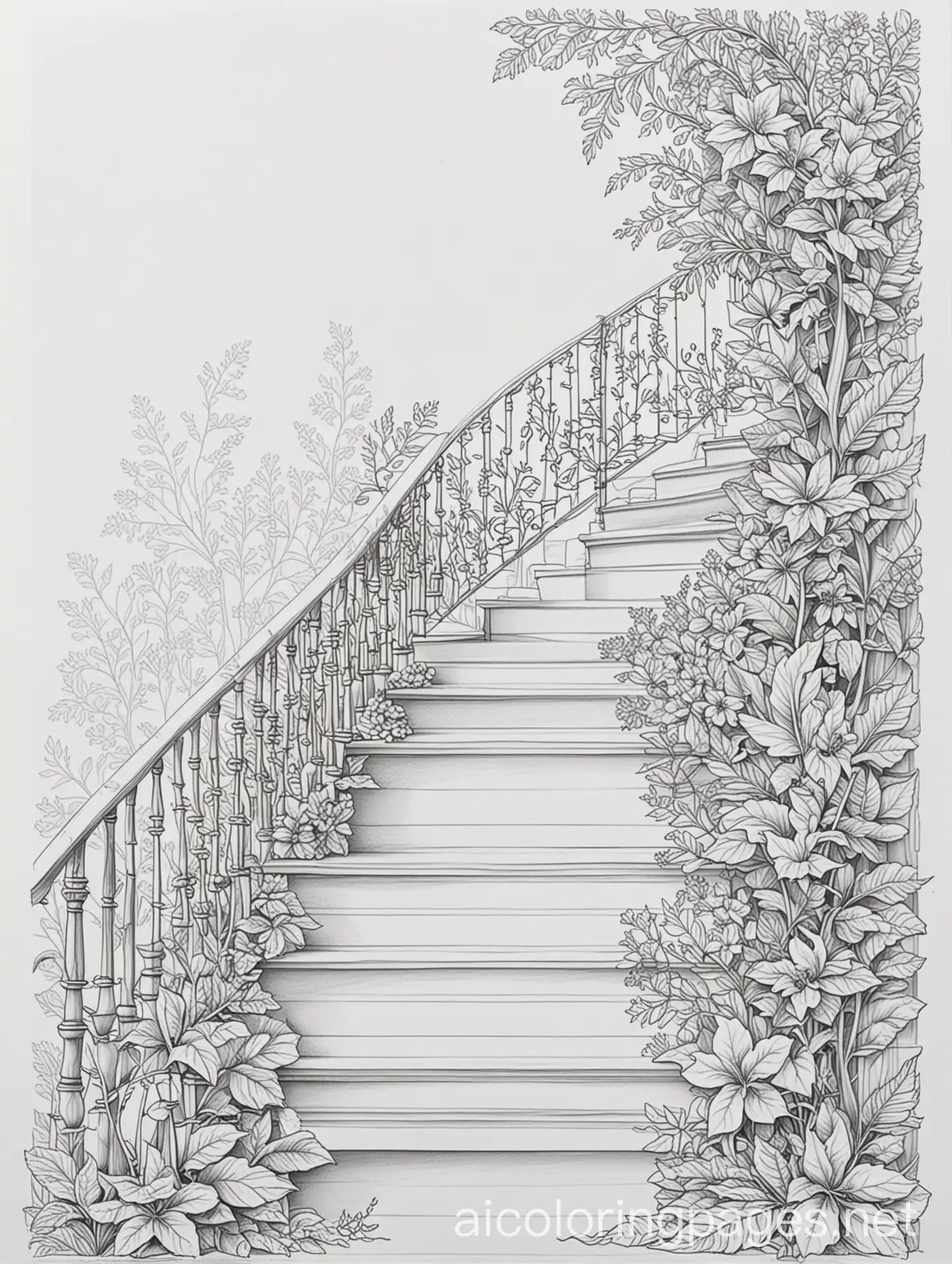 Ascending-Staircase-with-Leaf-and-Flower-Details-for-Kids