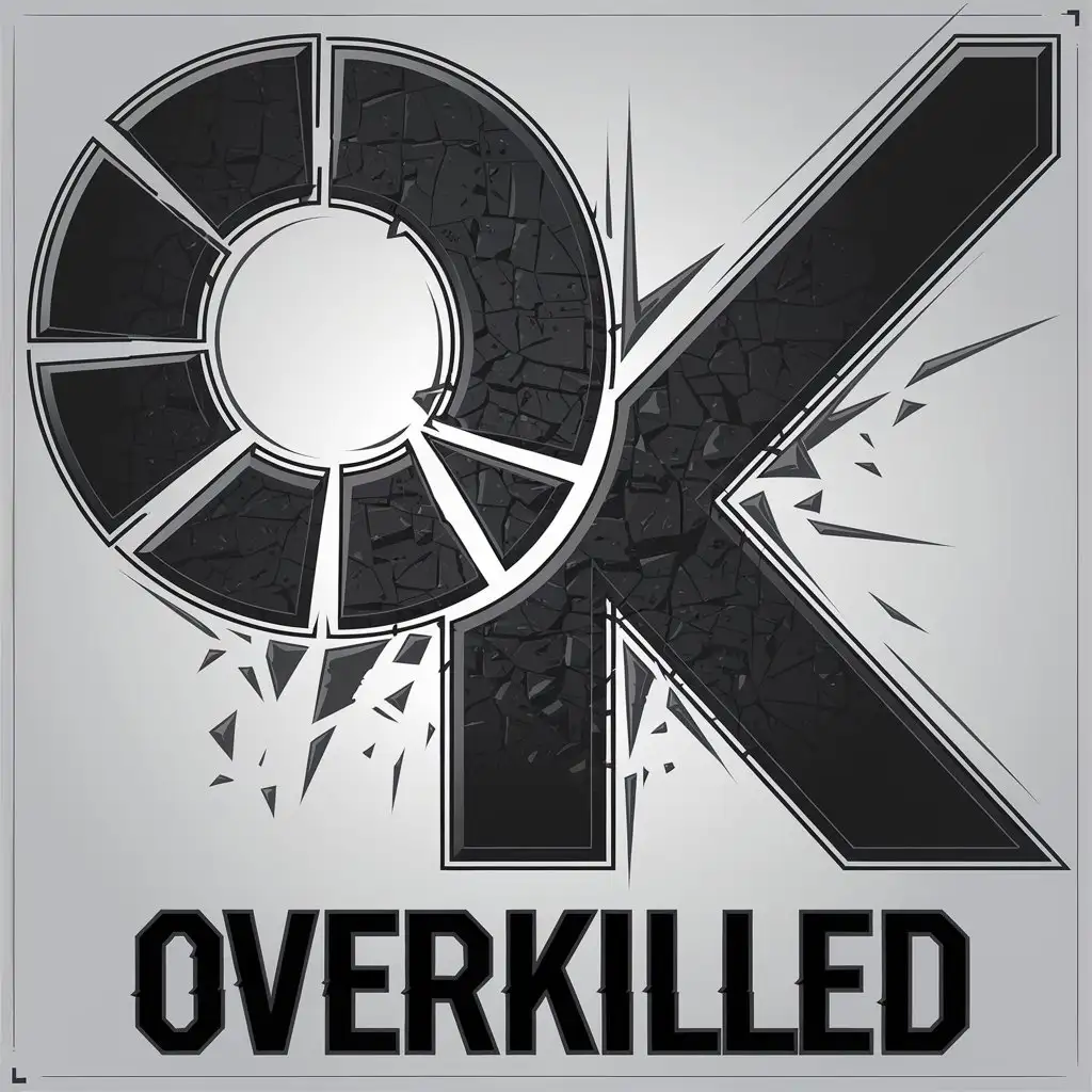 LOGO Design for Overkilled Shattered Letters with a Moderate Entertainment Industry Theme