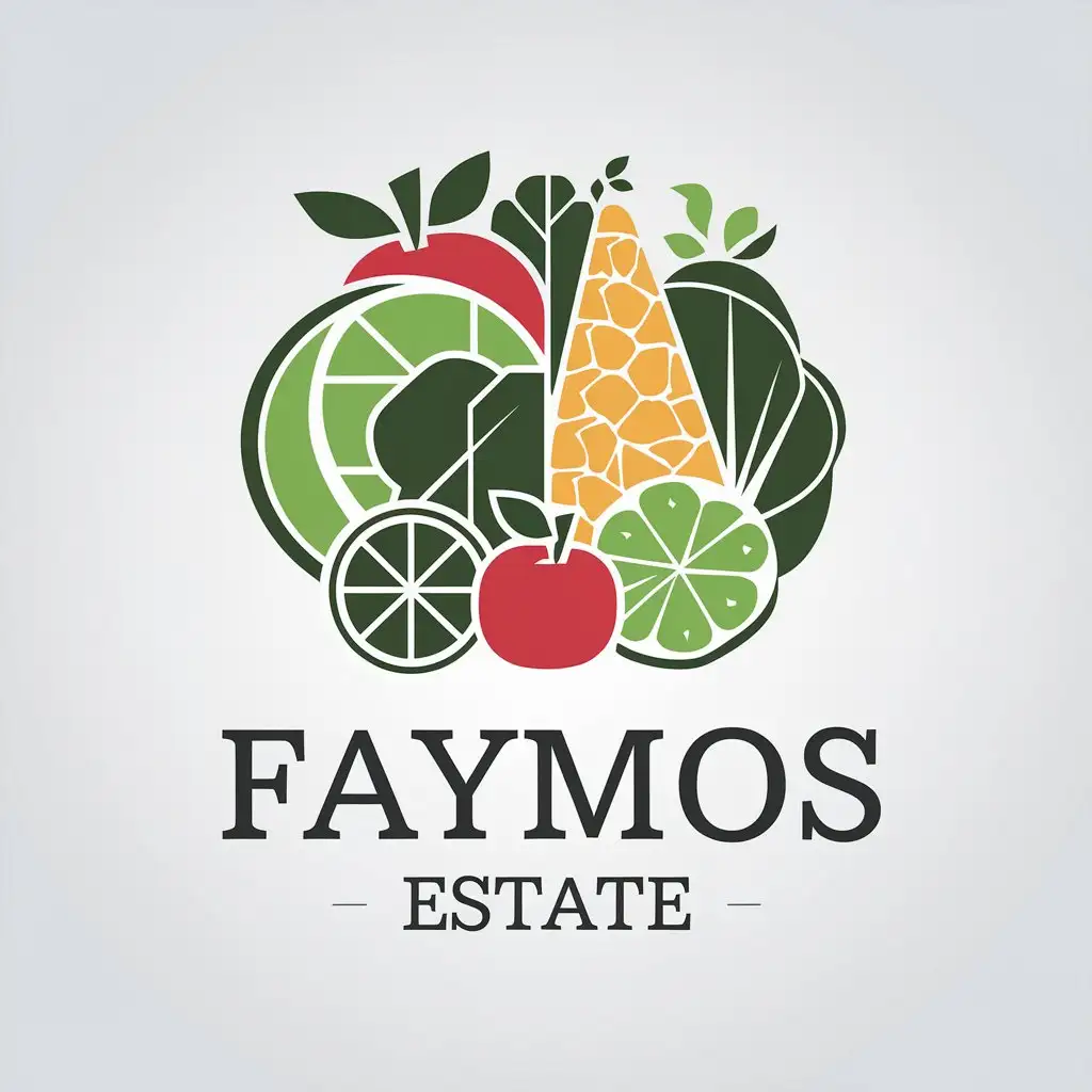 LOGO Design for FayMos Estate Fruits Vegetables Theme with Clean Vector Style