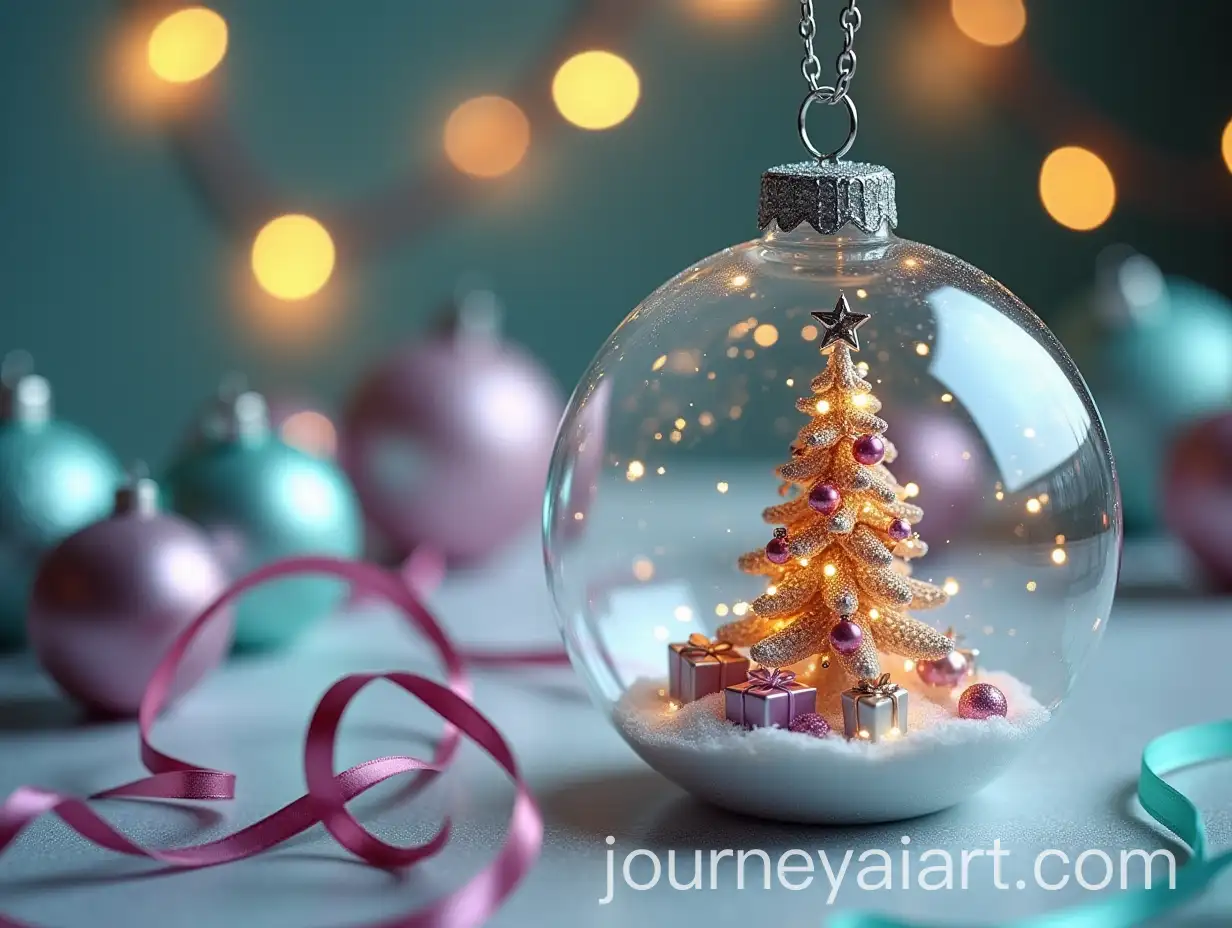 Sparkling-Glass-Ornament-with-Miniature-Christmas-Tree-and-Festive-Decor