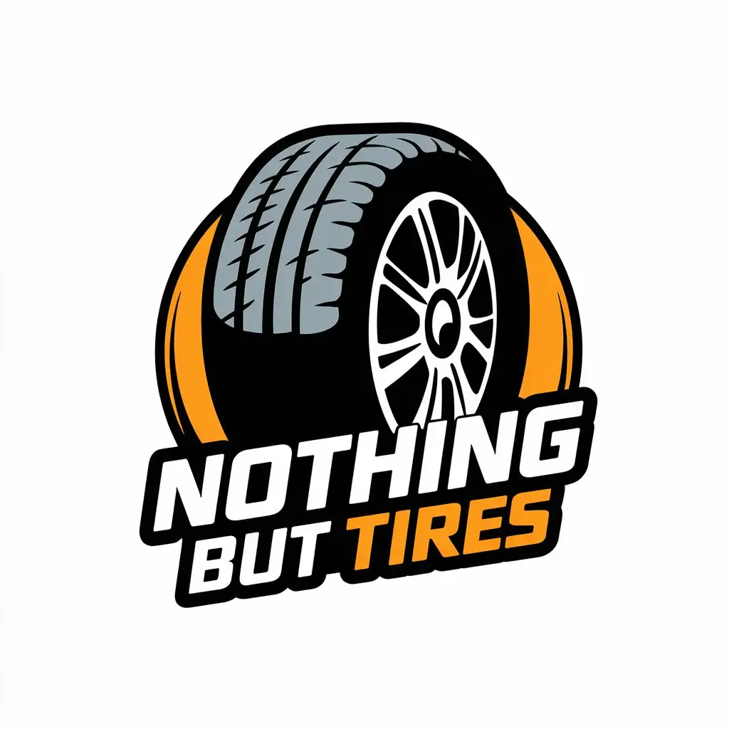 LOGO Design for Nothing But Tires Car Tire Symbol with Clear Background and Modern Style