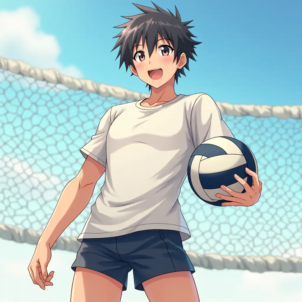 Anime guy volleyball player