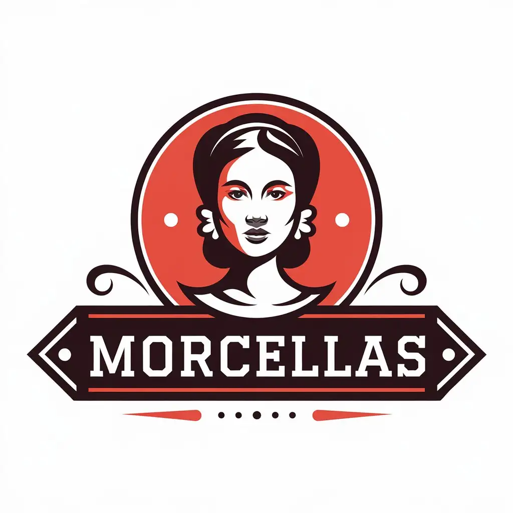 a vector logo design,with the text "morcellas", main symbol:LA MORENA,Moderate,be used in Restaurant industry,clear background