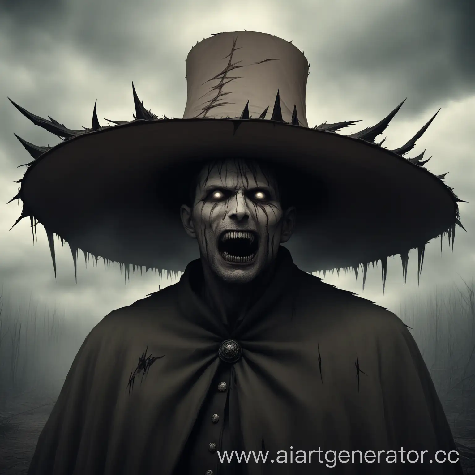 Menacing-Man-with-Enormous-Hat-and-Scarred-Face