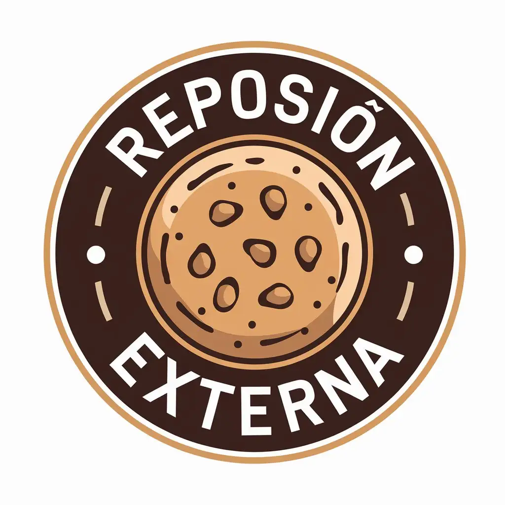 a vector logo design,with the text "reposion externa", main symbol:galleta,Moderate,be used in comercio industry,clear background