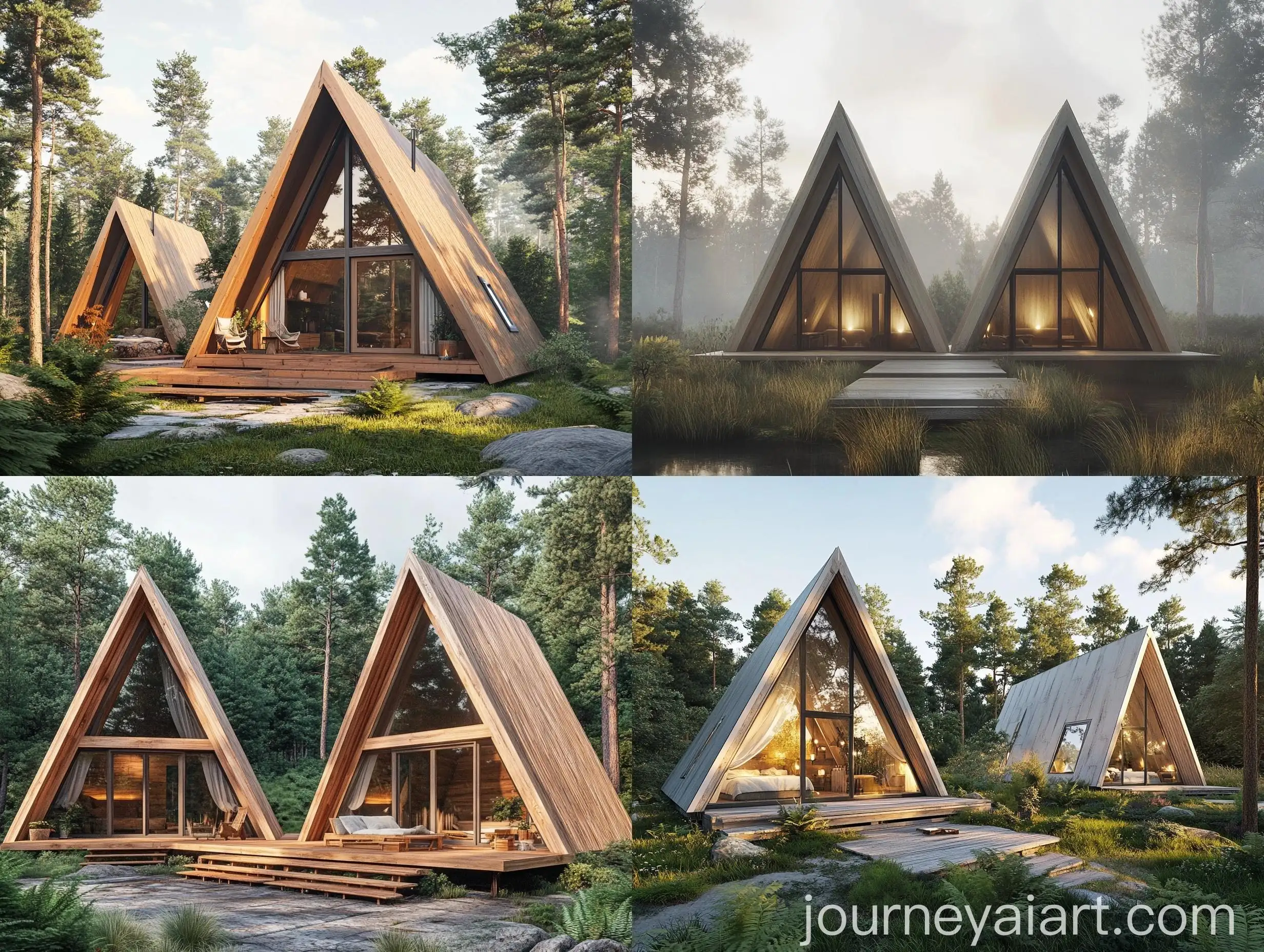 A-Double-AFrame-Cabin-with-Outdoor-Space-Between-Frames