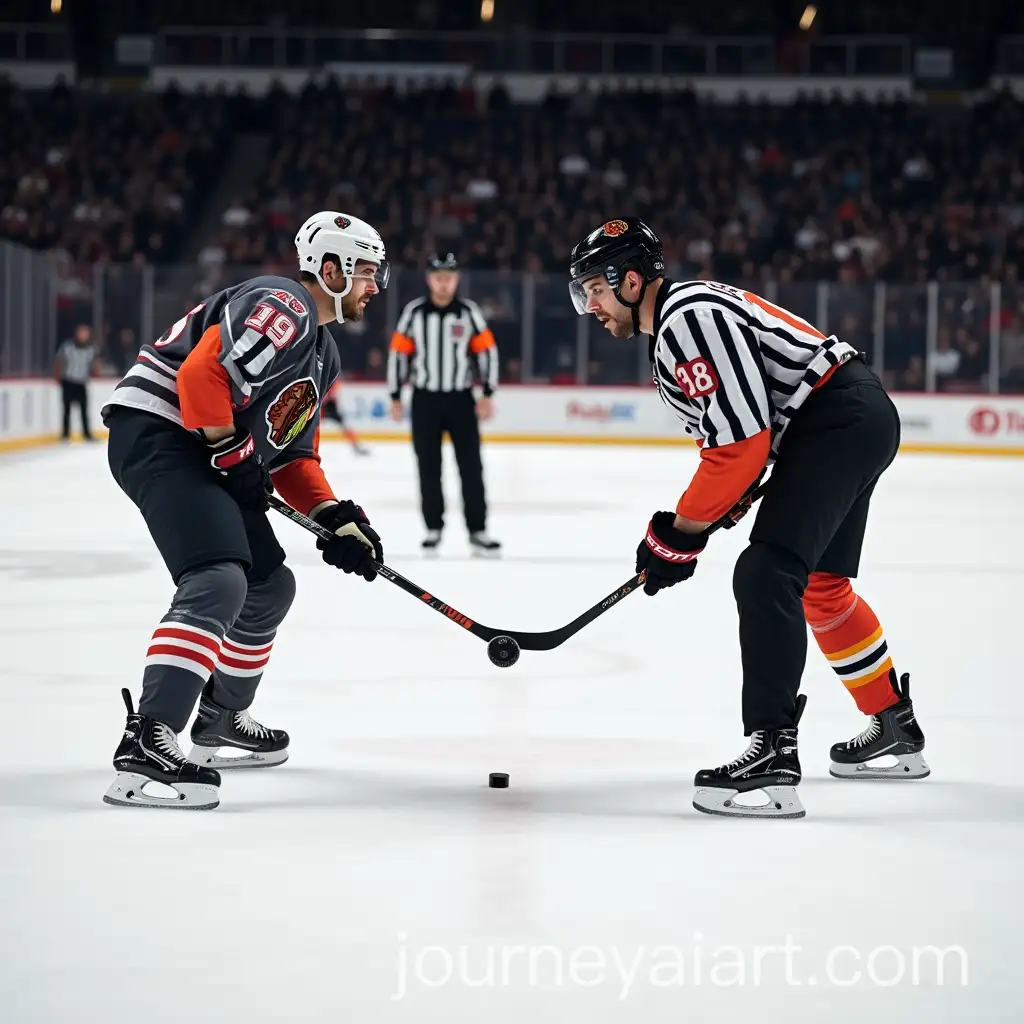 Two-Hockey-Players-Facing-Off-Waiting-for-Referee-to-Drop-the-Puck