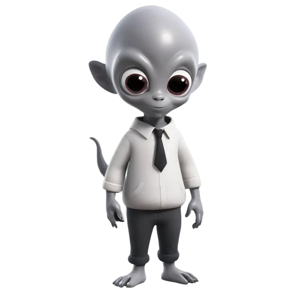 Cartoonish-Gray-Alien-Exploring-Enhance-Your-Online-Presence-with-a-HighQuality-PNG-Image