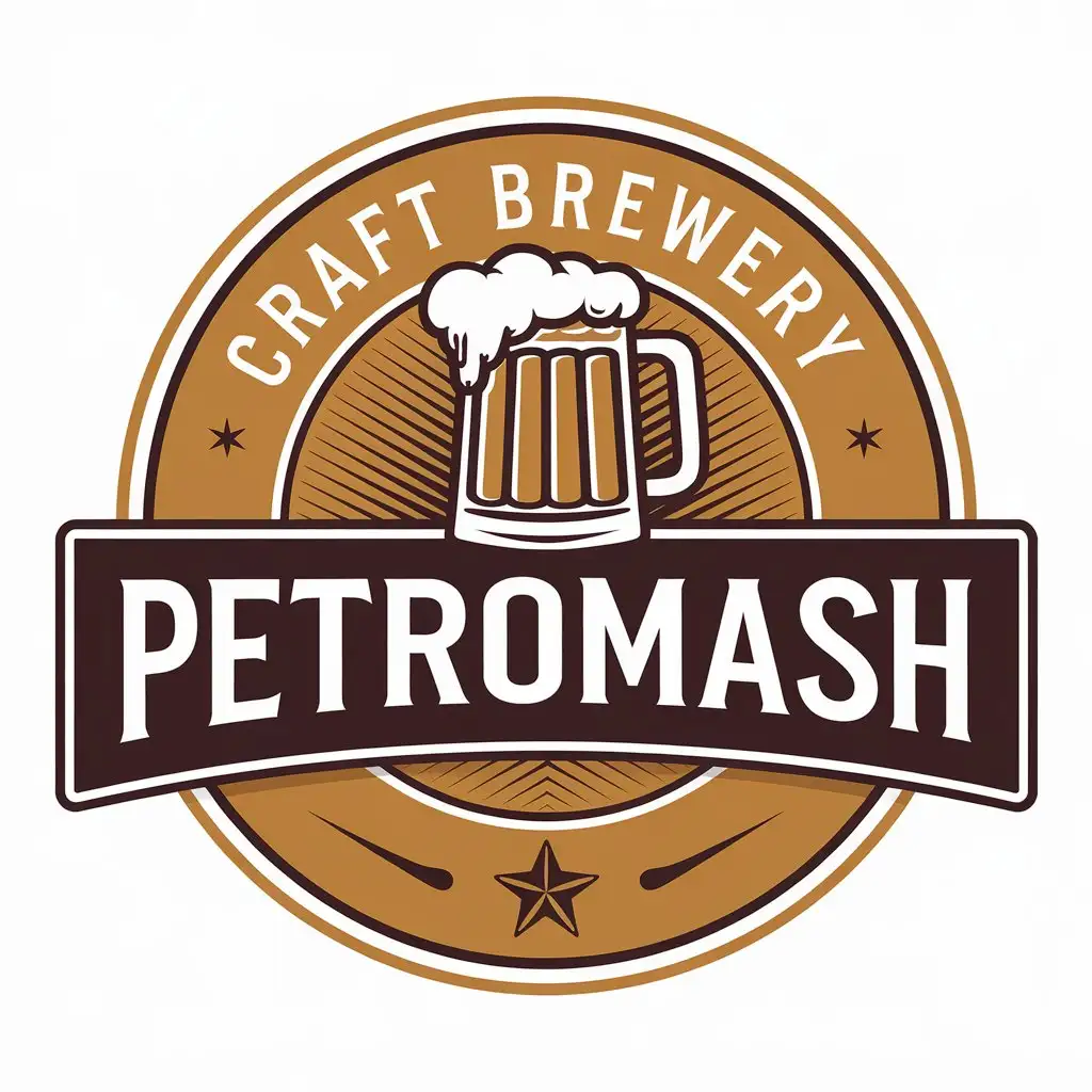 a vector logo design,with the text "Craft Brewery PetroMash", main symbol:Beer,Moderate,be used in Brewery industry,clear background