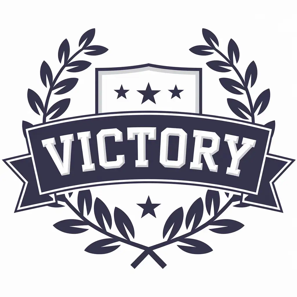 a vector logo design,with the text "victory", main symbol:victory,Moderate,be used in Education industry,clear background