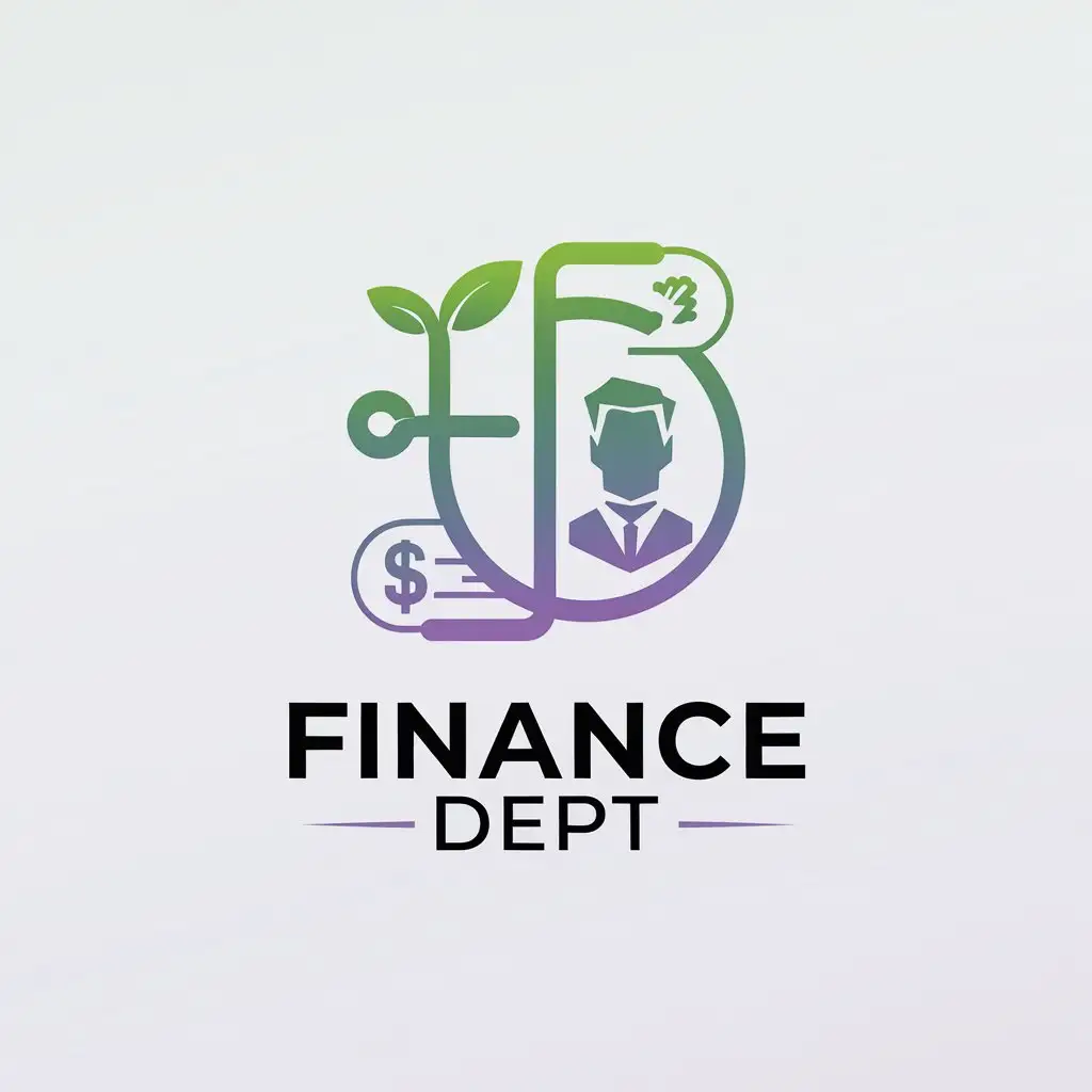 LOGO Design for Finance Dept Green to Purple Gradient with Biotechnology and Plant Elements