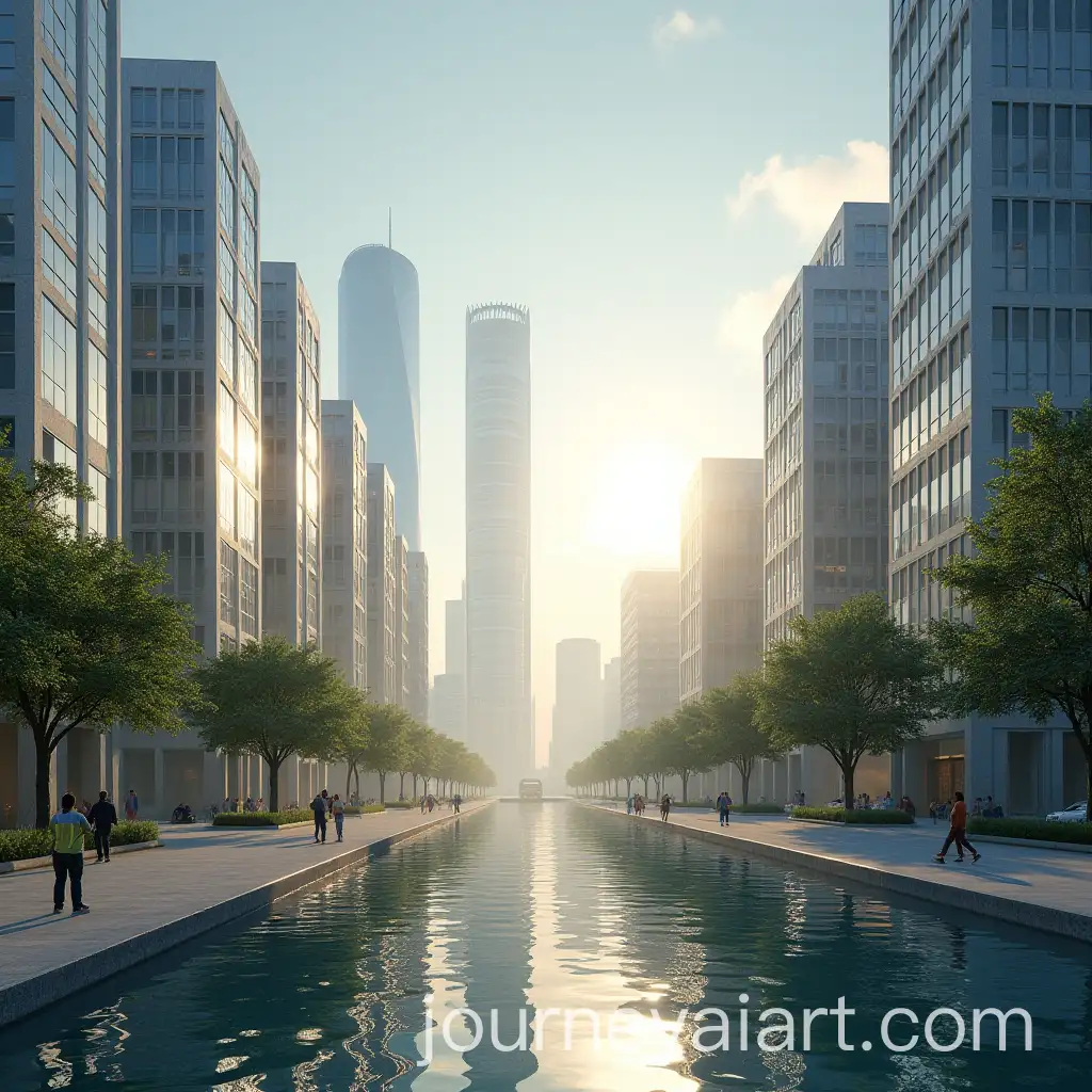 Futuristic-Cybercity-Landscape-Under-a-Bright-Sunny-Sky