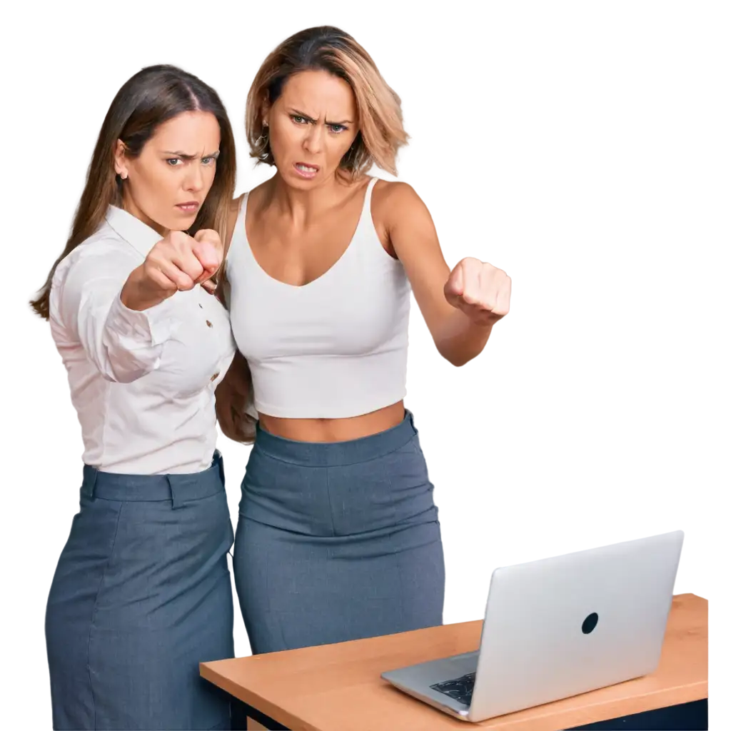 Angry-Women-at-Work-PNG-HighResolution-Image-for-Professional-Use