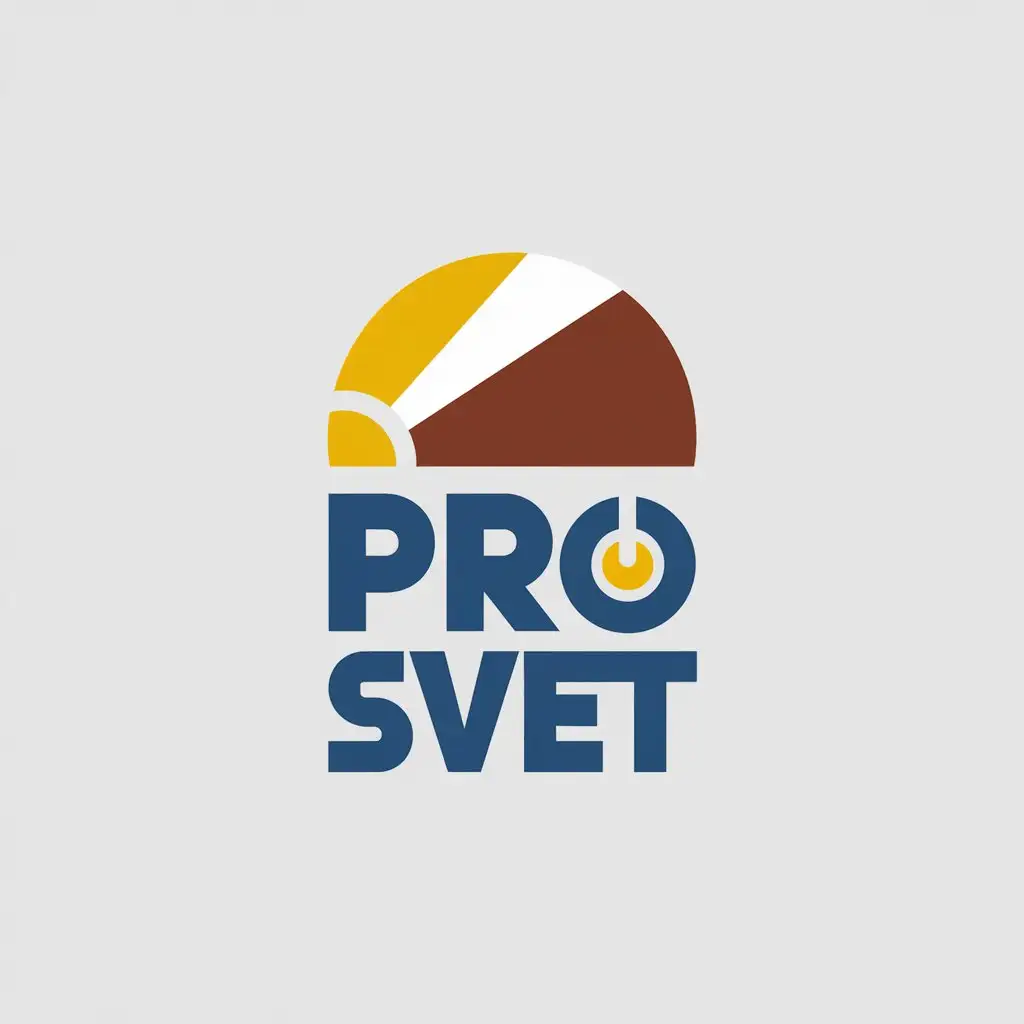 LOGO Design For PRO svet Minimalistic Lamp and Light Theme in Yellow White Brown and Blue