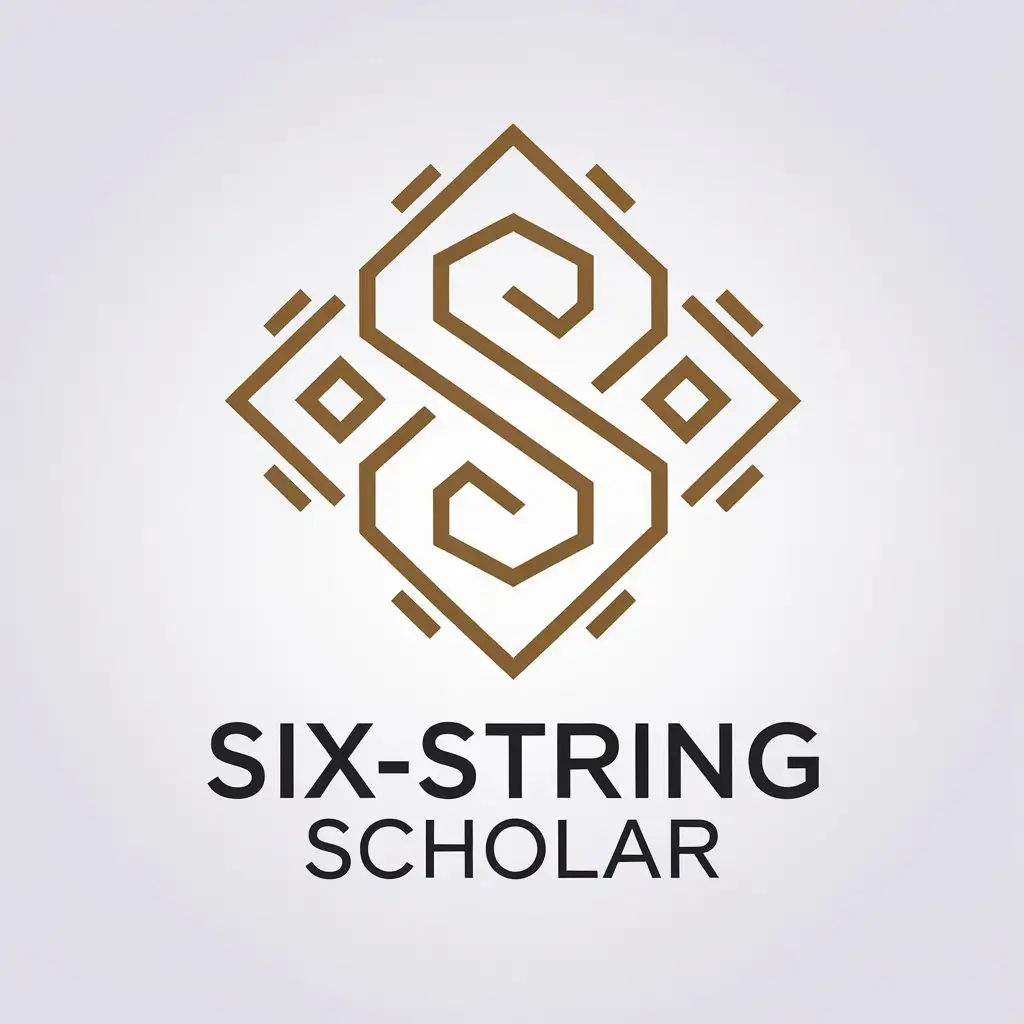 LOGO Design For SixString Scholar Simple Geometric Symbol with Minimalistic Style